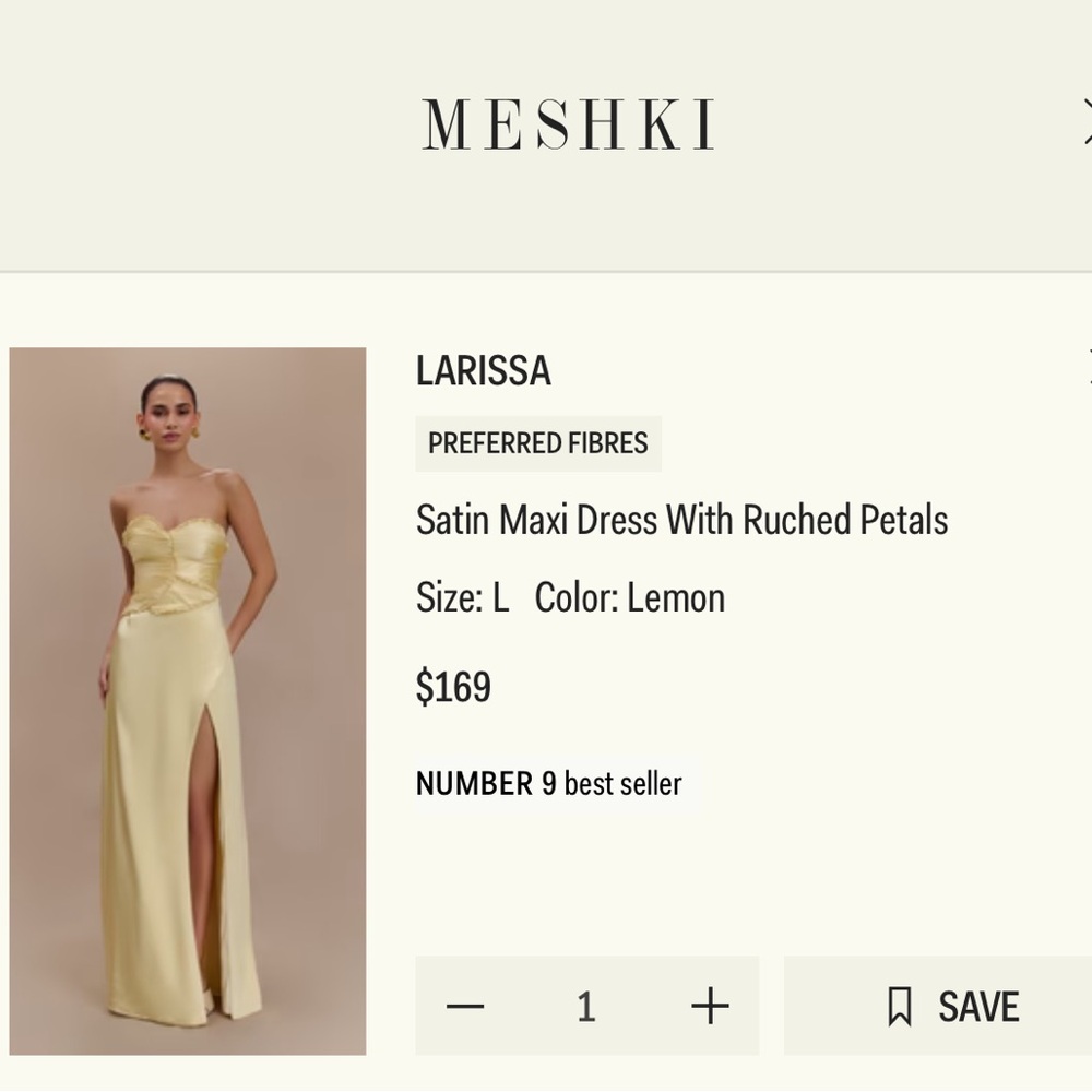 Meshki Larissa Satin Maxi Dress